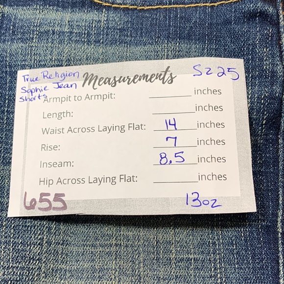 True Religion Sophie Denim Shorts Size 25 - Picture 8 of 8